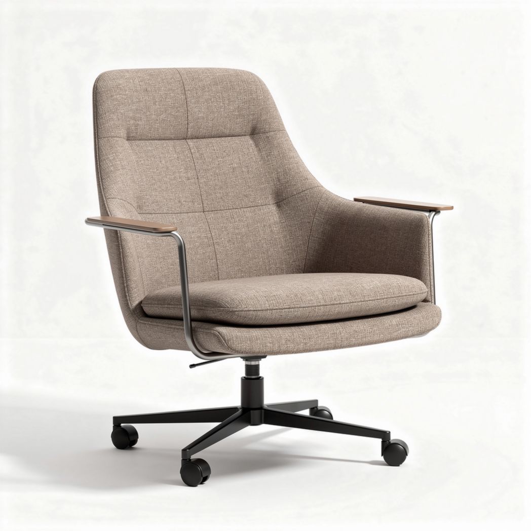Fabric Office Chair with Armrests – Suitable for Workspaces – Made of Textile and Metal – 80 x 80 x 100cm