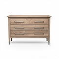 Wooden Chest of Drawers for Bedroom Storage – Oak Finish with Metal Handles – 90 x 45 x 80cm