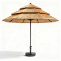 Straw Canopy Outdoor Umbrella – Provides Shade for Patios and Gardens, Made of Straw and Metal, 150 x 150 x 230cm